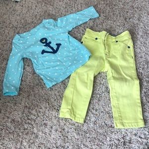 Crazy 8 babygirl jeans and knit shirt